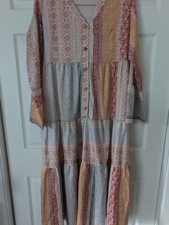 Source Unknown Dresses & Skirts - Boho Patchwork Maxi Dress - Multicolor. Size Large